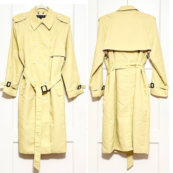 NEW J‎ CREW Butter Yellow Recycled Nylon Oversized Double Breasted Trench Coat 6 - Picture 2 of 8